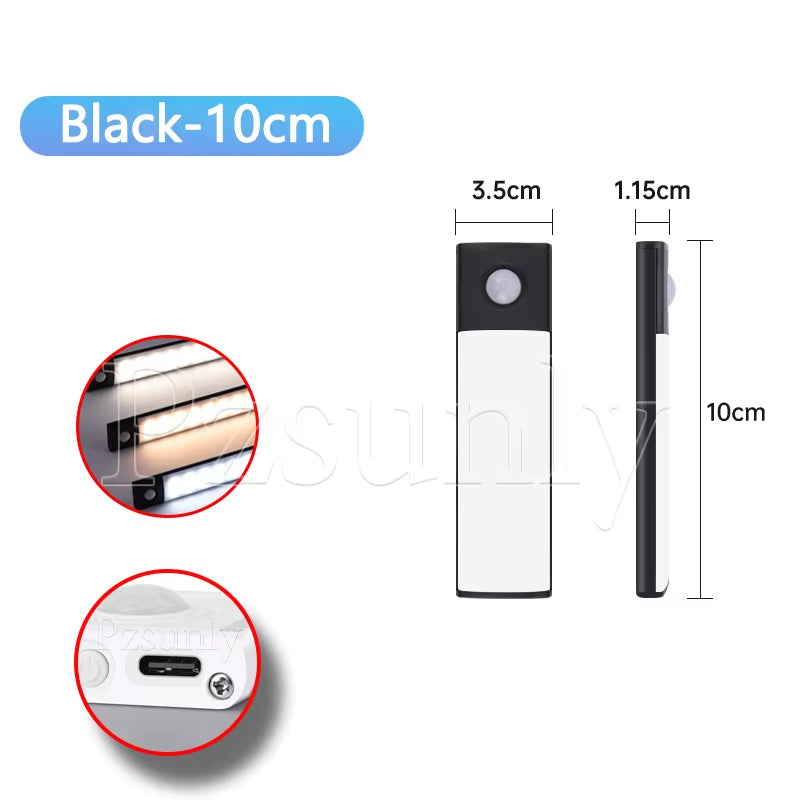 Premium LED Motion Sensor Bar Light – USB Rechargeable Night Light for Kitchen, Wardrobe, and Cabinet | 30cm/40cm/50cm