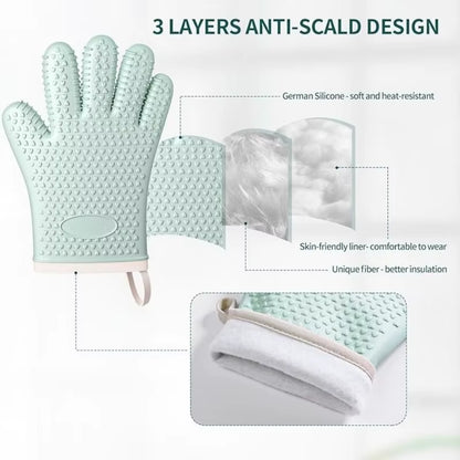 Premium Silicone Heat-Resistant Kitchen Gloves BBQ