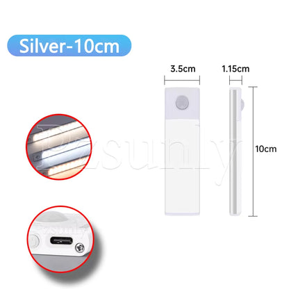 Premium LED Motion Sensor Bar Light – USB Rechargeable Night Light for Kitchen, Wardrobe, and Cabinet | 30cm/40cm/50cm