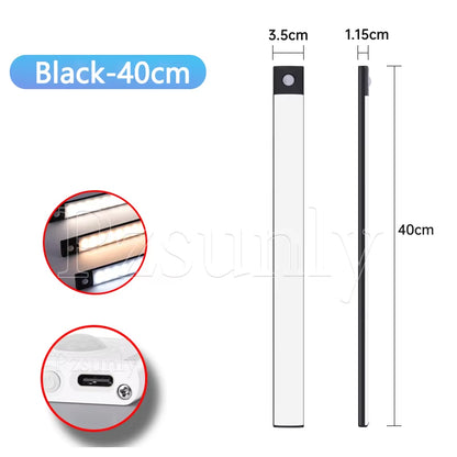 Premium LED Motion Sensor Bar Light – USB Rechargeable Night Light for Kitchen, Wardrobe, and Cabinet | 30cm/40cm/50cm