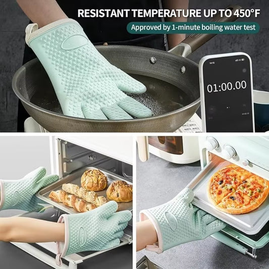 Premium Silicone Heat-Resistant Kitchen Gloves BBQ