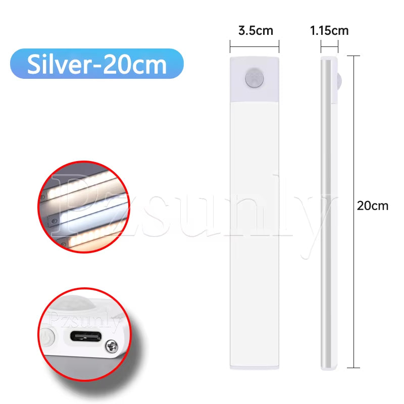 Premium LED Motion Sensor Bar Light – USB Rechargeable Night Light for Kitchen, Wardrobe, and Cabinet | 30cm/40cm/50cm